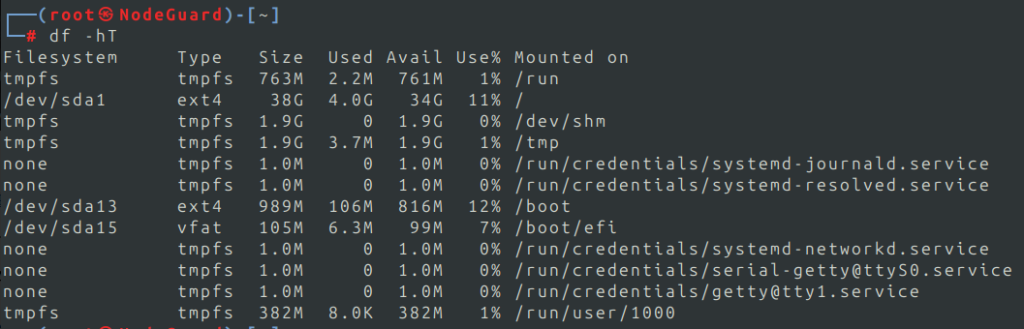 Checking Linux disk usage with the df command